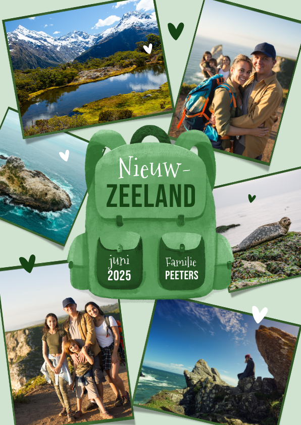 Fotokaart vakantie backpacken rugzak foto's - Fotokaarten Fotokaarten - Fotokaart vakantie backpacken rugzak foto's