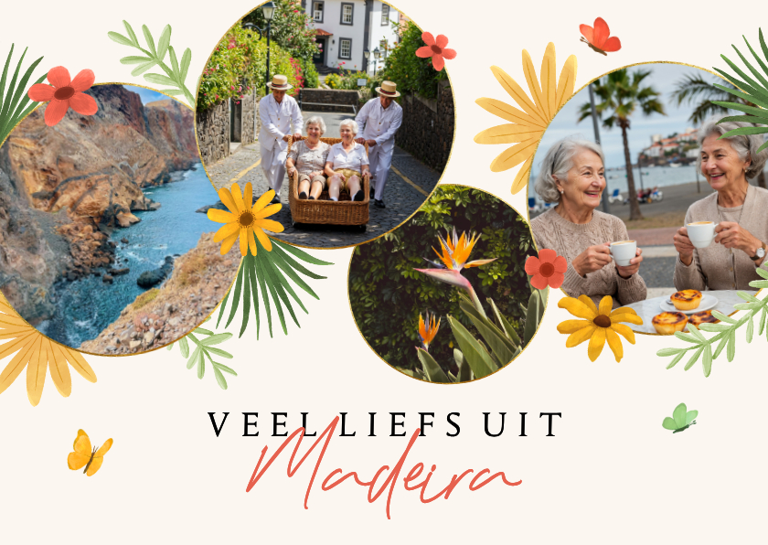 Fotokaart vakantie bloemen Madeira Portugal fotocollage - Fotokaarten Fotokaarten - Fotokaart vakantie bloemen Madeira Portugal fotocollage
