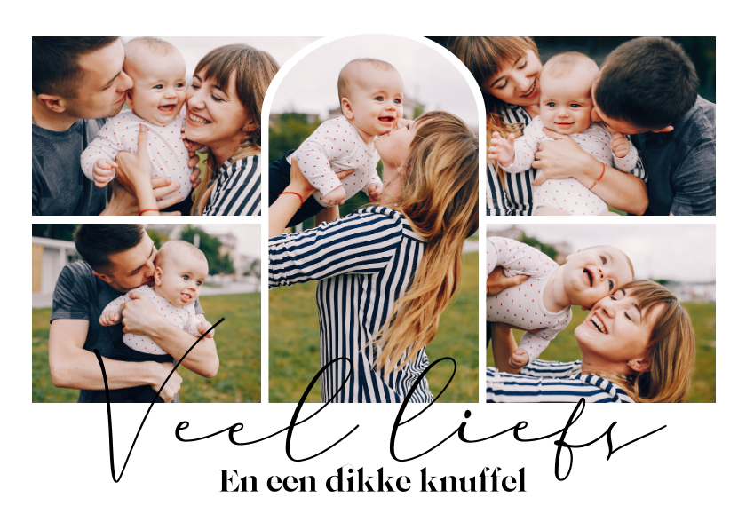 Fotokaarten - Fotokaart veel liefs met stijlvolle mooie fotocollage