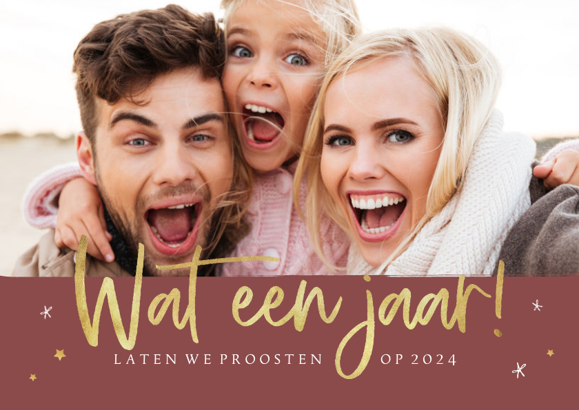 Fotokaart wat een jaar goud sterren foto | Kaartje2go