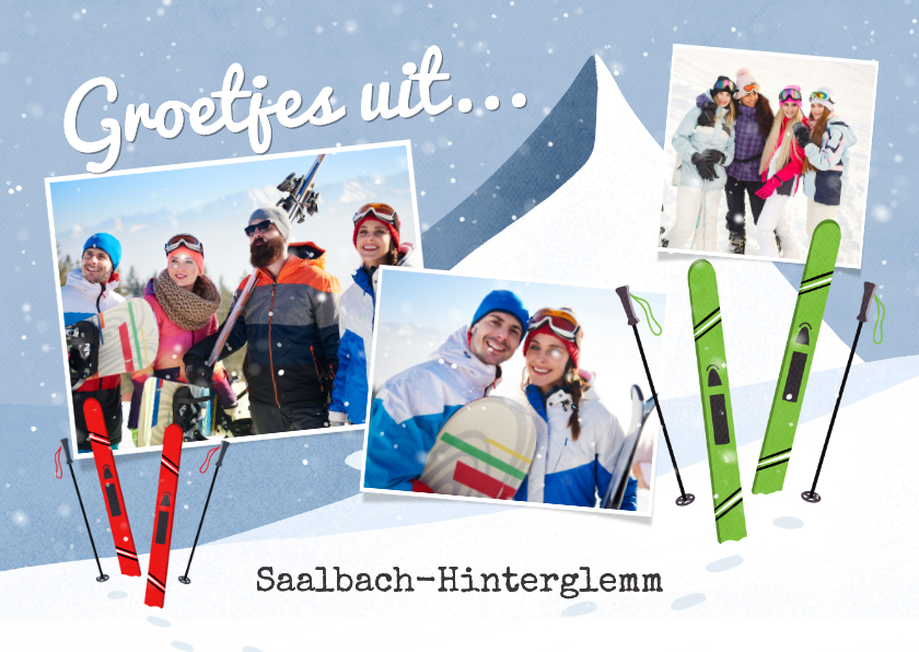 Fotokaarten - Fotokaart wintersport ski vakantie sneeuw bergen