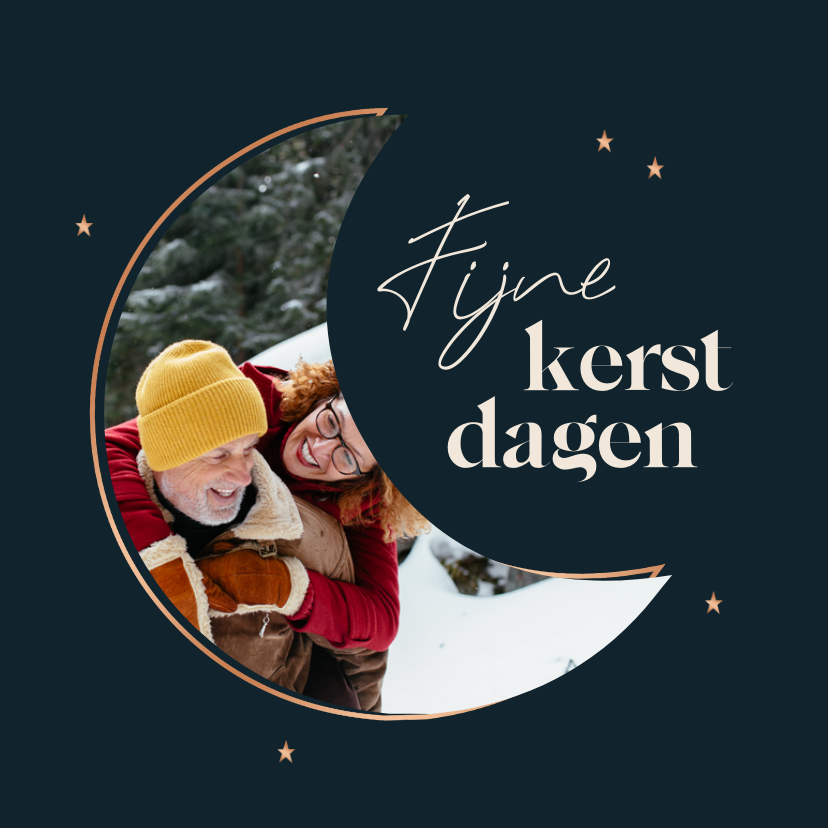 Fotokaartje met foto in maankader blauw - Fotokaarten Fotokaarten - Fotokaartje met foto in maankader blauw