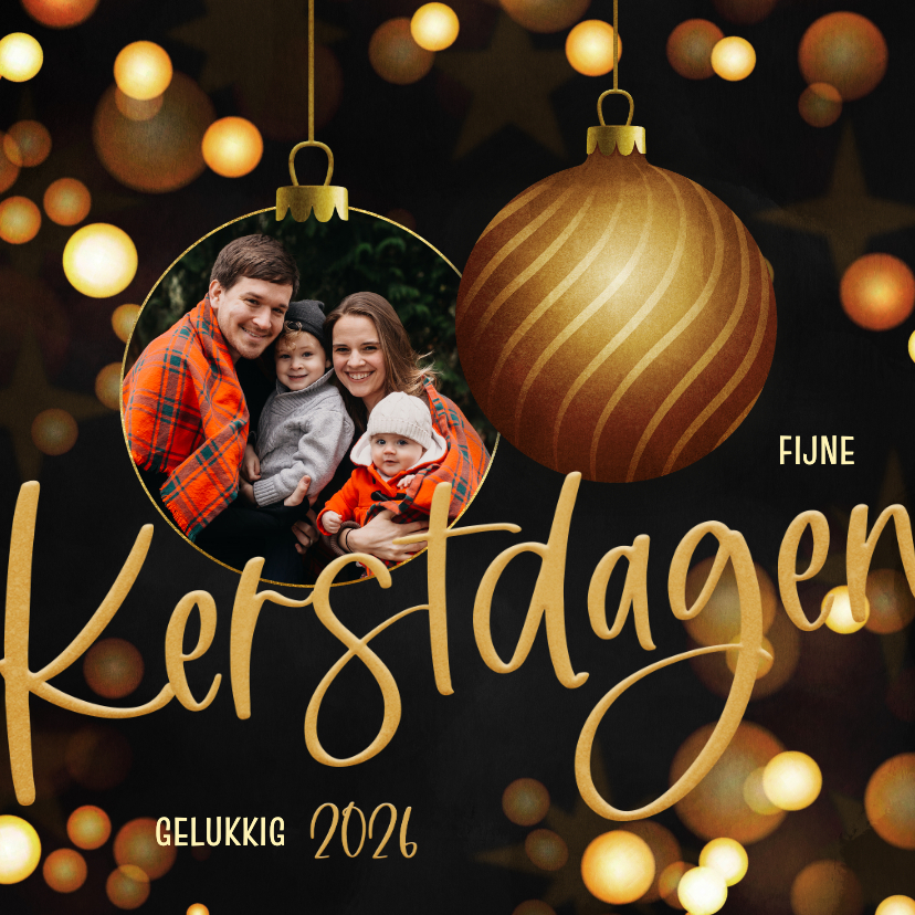 Moderne fotokaart kerstballen - Fotokaarten Fotokaarten - Moderne fotokaart kerstballen