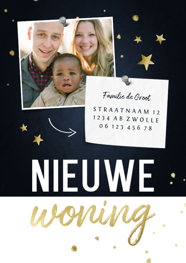 Nieuwe woning fotokaart met sterren - Fotokaarten Fotokaarten - Nieuwe woning fotokaart met sterren