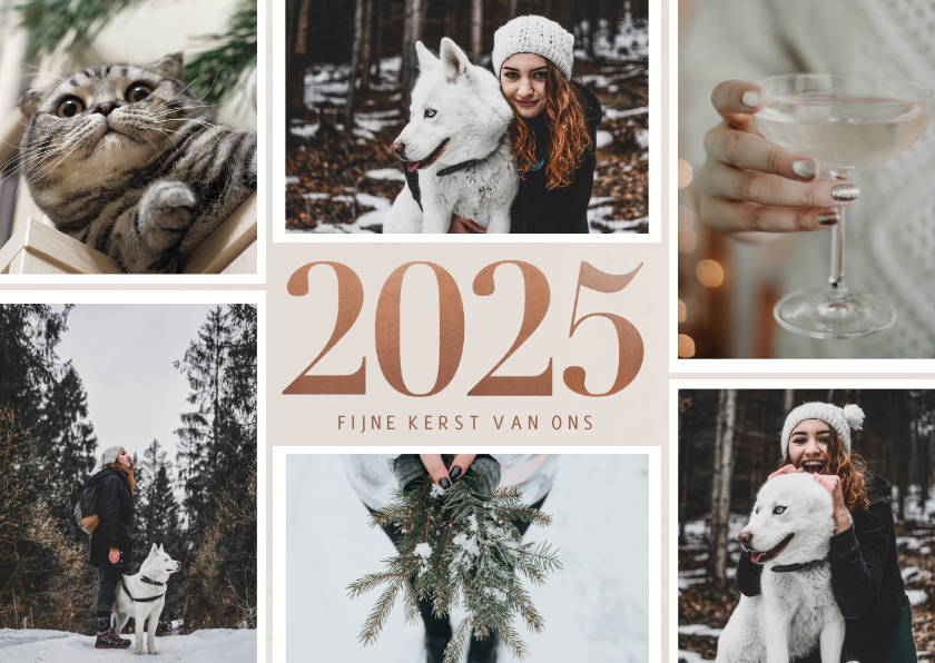 Stijlvolle fotokaart kerst groot 2025 en Kaartje2go
