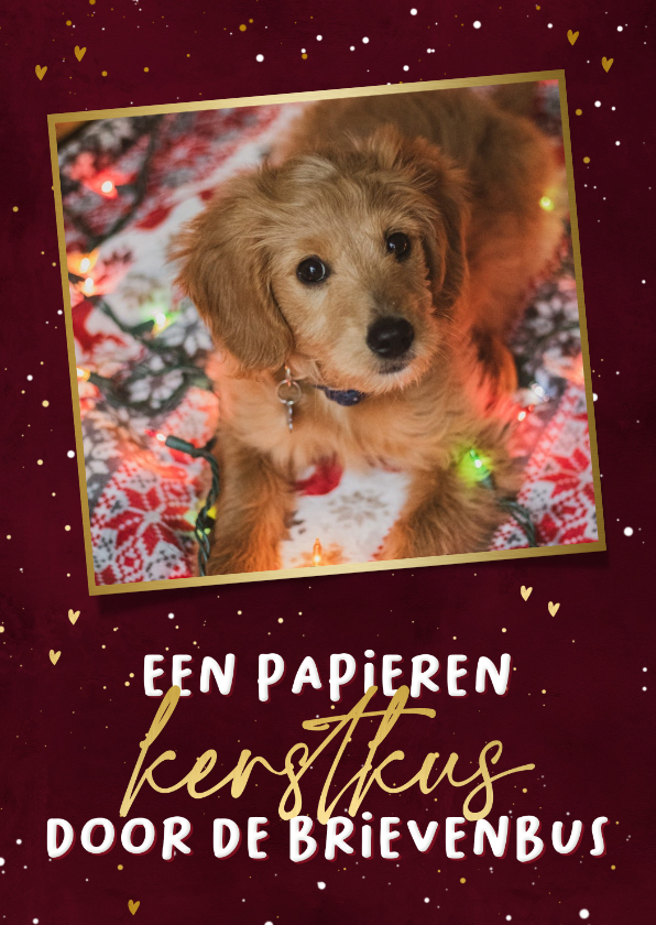 Stijlvolle fotokaart papieren kus door de brievenbus - Fotokaarten Fotokaarten - Stijlvolle fotokaart papieren kus door de brievenbus
