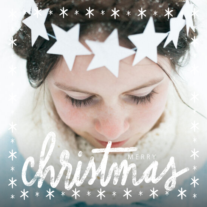 Winterse fotokaart merry christmas grote foto - Fotokaarten Fotokaarten - Winterse fotokaart merry christmas grote foto