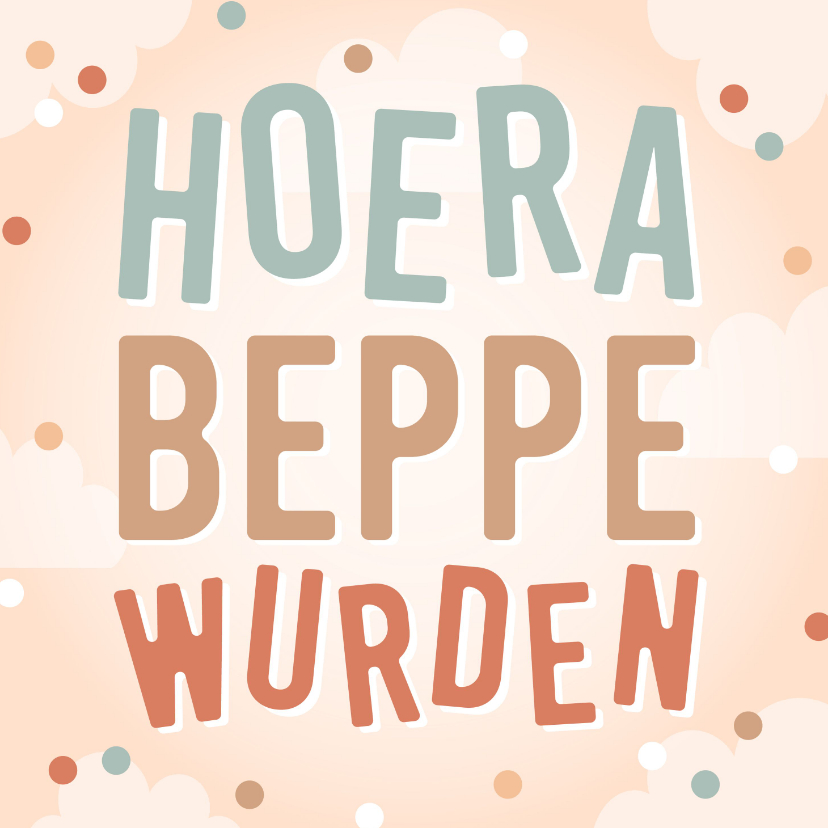 Felicitatiekaart Fries 'hoera beppe wurden' - Fryske kaartsjes Fryske kaartsjes - Felicitatiekaart Fries 'hoera beppe wurden'