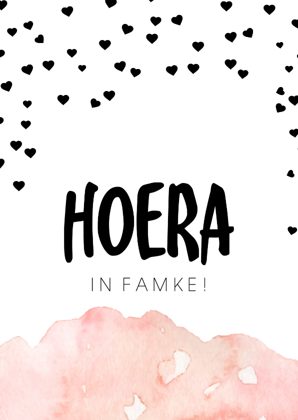 Fryske kaartsjes - Felicitatiekaart 'Hoera in famke!'