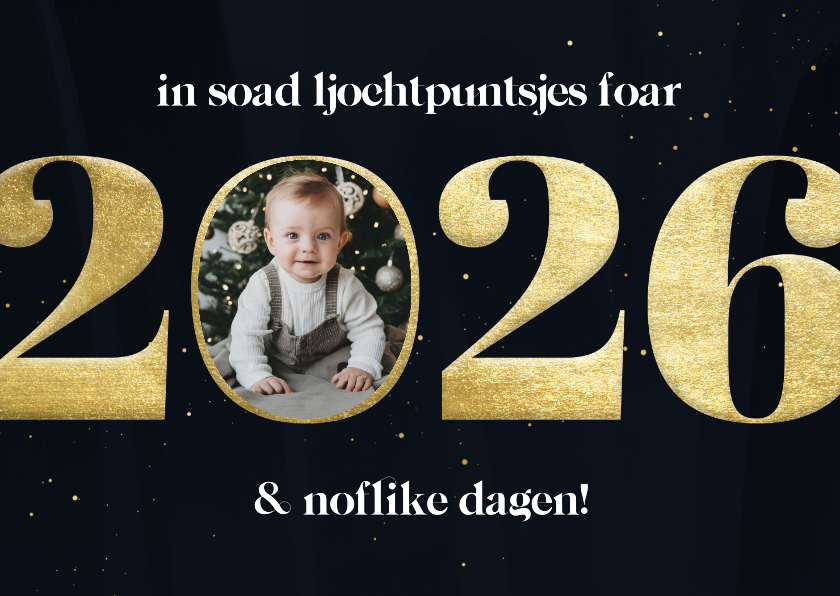 Fryske kaartsjes - Nieuwjaarskaartje Fries 'in soad ljochtpuntsjes foar 2026'