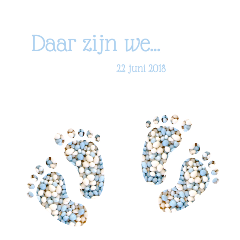 Blauw geboortekaart tweeling voetjes jongens - Geboortekaartjes Geboortekaartjes - Blauw geboortekaart tweeling voetjes jongens
