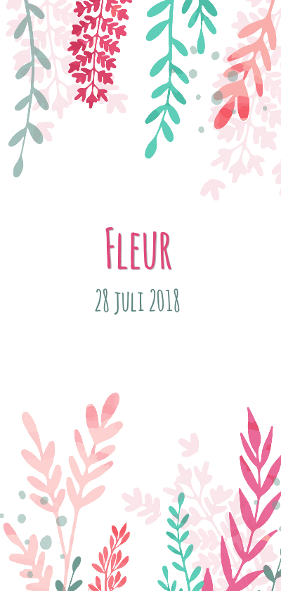 Bloemen geboortekaartje - Geboortekaartjes Geboortekaartjes - Bloemen geboortekaartje
