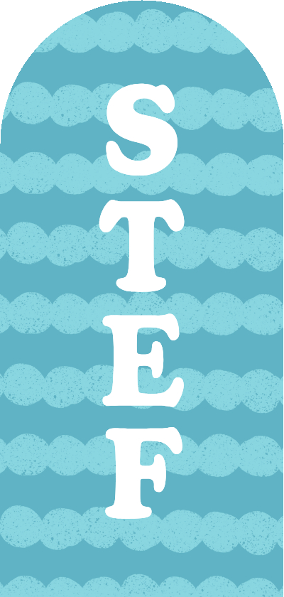 Geboortekaartjes - Boogvorm geboortekaartje jongen gestreept modern hip blauw