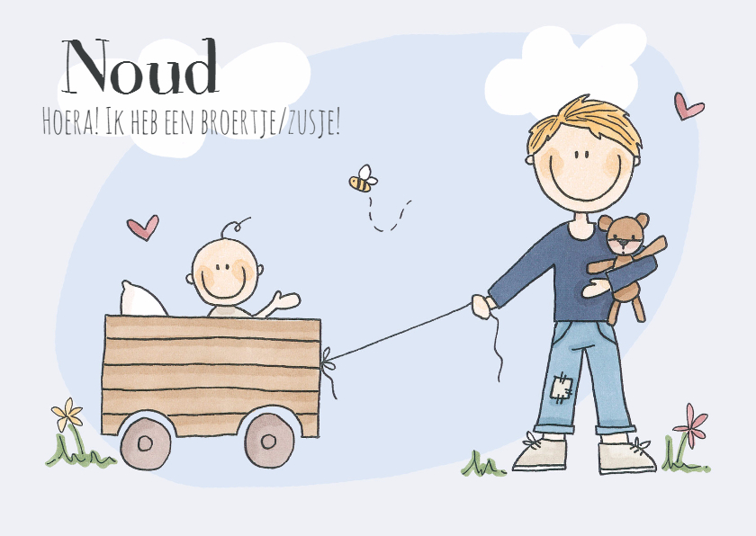 Geboortekaartjes - Broertje/zusje! Jongen Blond LFZ