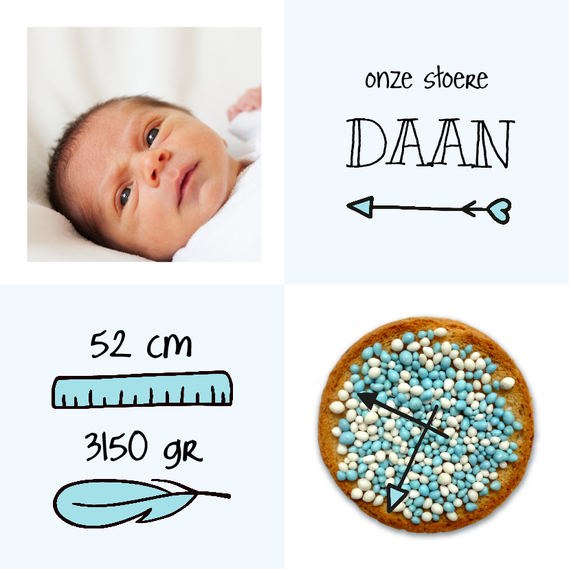 Geboorte beschuitklok boy - Geboortekaartjes Geboortekaartjes - Geboorte beschuitklok boy
