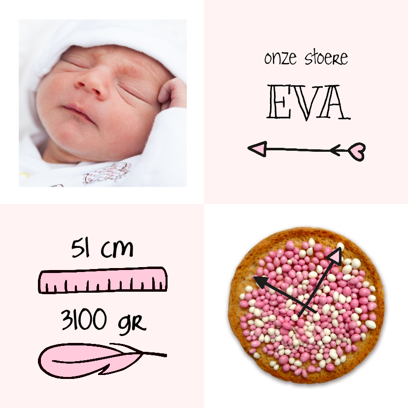 Geboorte beschuitklok girl - Geboortekaartjes Geboortekaartjes - Geboorte beschuitklok girl