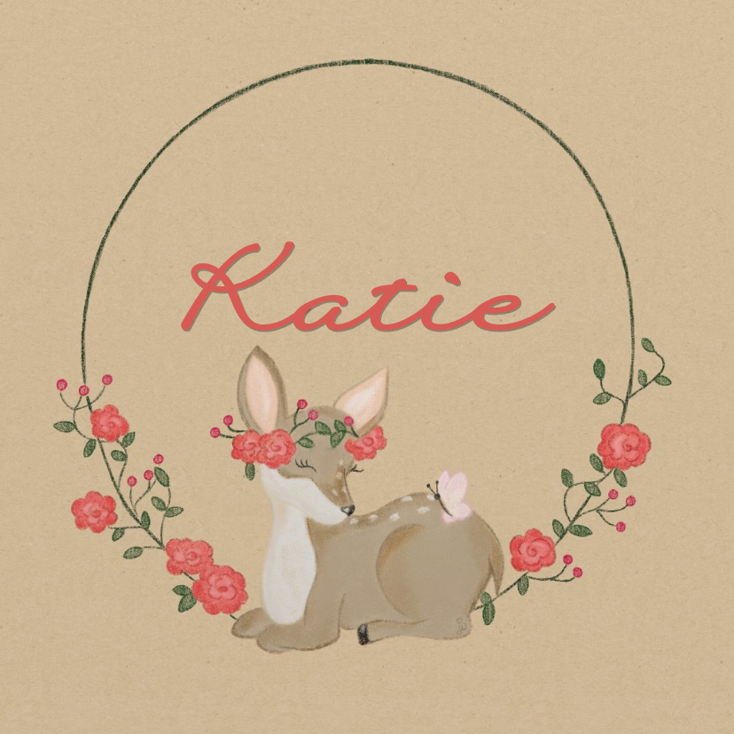 Geboorte Fawn Bloemen - Geboortekaartjes Geboortekaartjes - Geboorte Fawn Bloemen