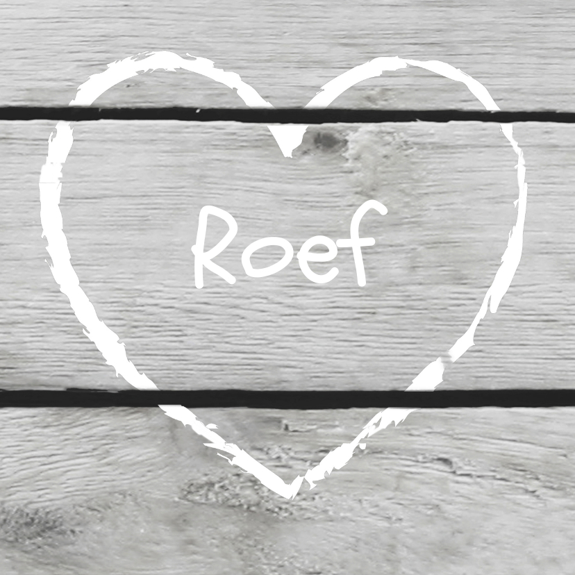 Geboorte hart krijt hout print - Geboortekaartjes Geboortekaartjes - Geboorte hart krijt hout print