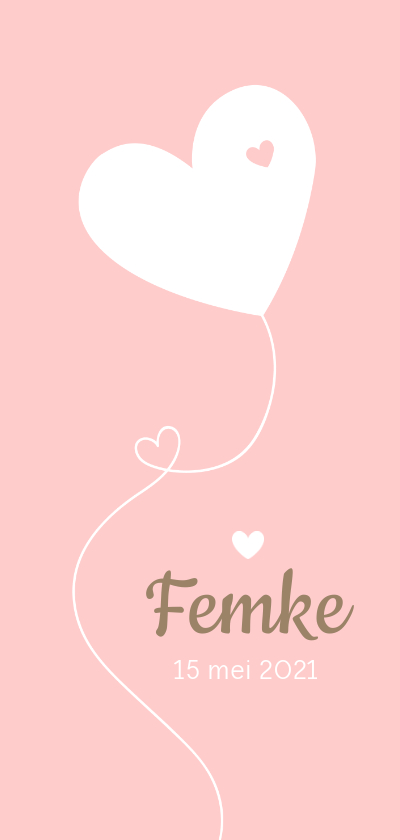 Geboorte - Hartjes ballon meisje - Geboortekaartjes Geboortekaartjes - Geboorte - Hartjes ballon meisje