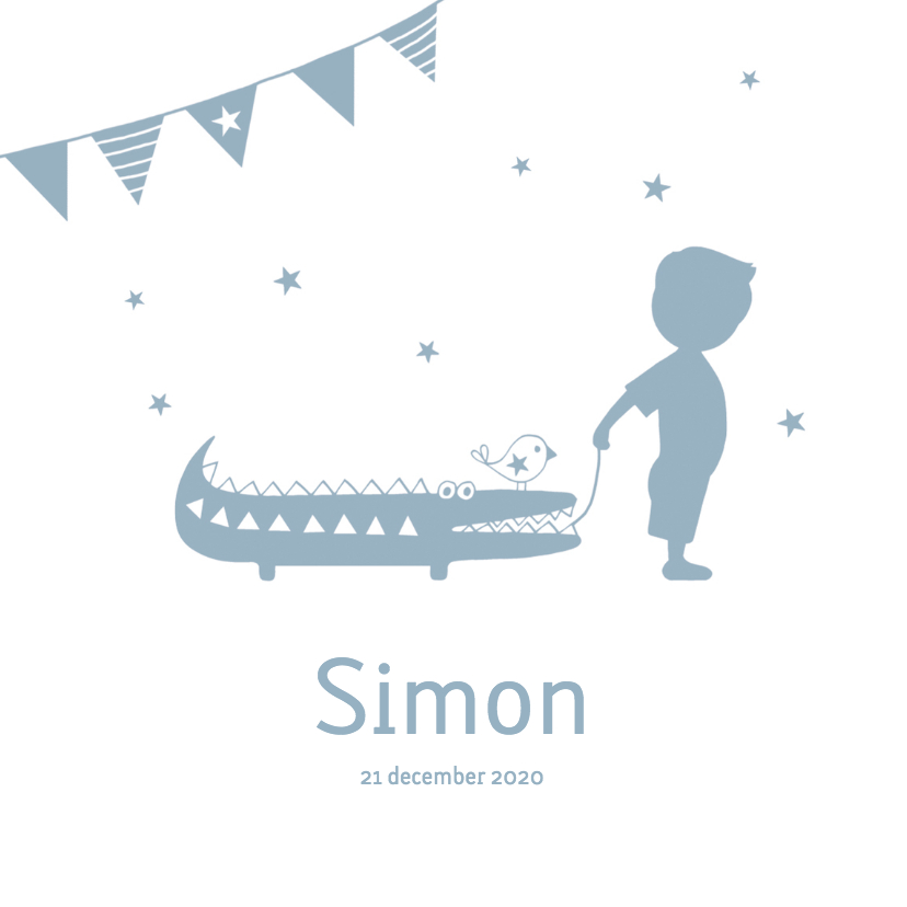 Geboorte jongen blauw silhouet Simon - MW - Geboortekaartjes Geboortekaartjes - Geboorte jongen blauw silhouet Simon - MW