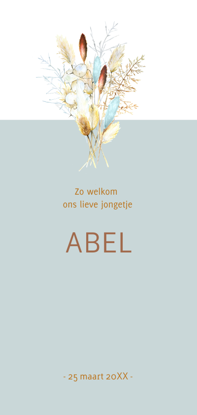 Geboorte jongen droogbloemetjes - Geboortekaartjes Geboortekaartjes - Geboorte jongen droogbloemetjes