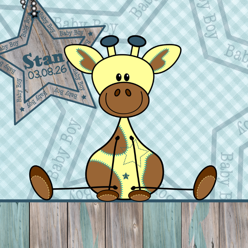 Geboorte kaartje Giraffe jongen - Geboortekaartjes Geboortekaartjes - Geboorte kaartje Giraffe jongen