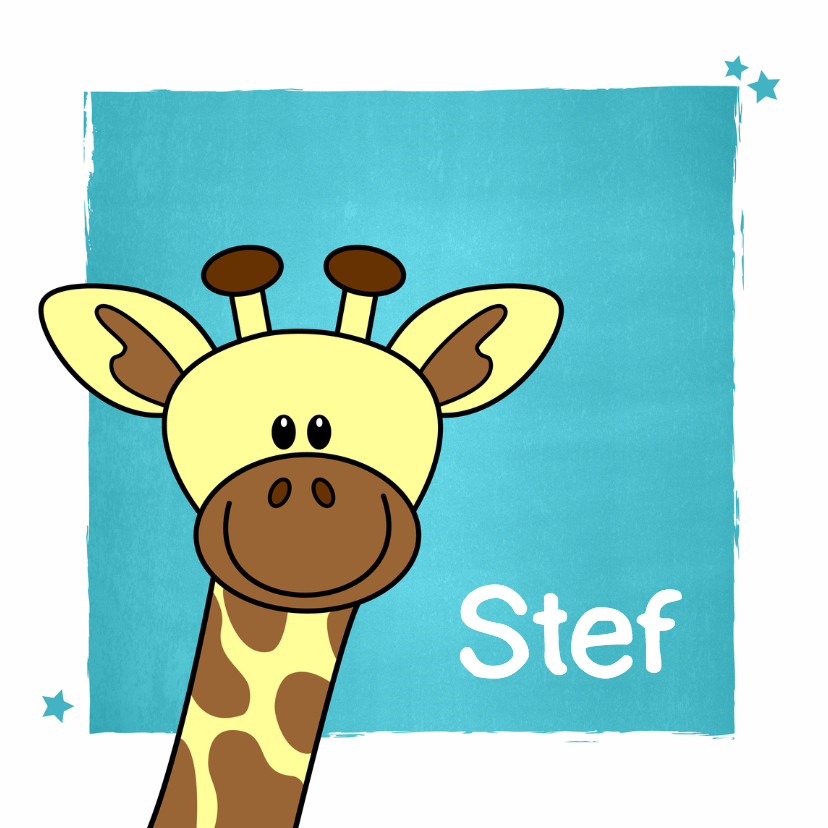 Geboorte kaartje met lief girafje voor een jongen - Geboortekaartjes Geboortekaartjes - Geboorte kaartje met lief girafje voor een jongen