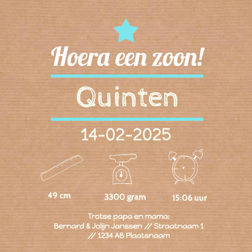 Geboorte kraft boy doodle -DH - Geboortekaartjes Geboortekaartjes - Geboorte kraft boy doodle -DH