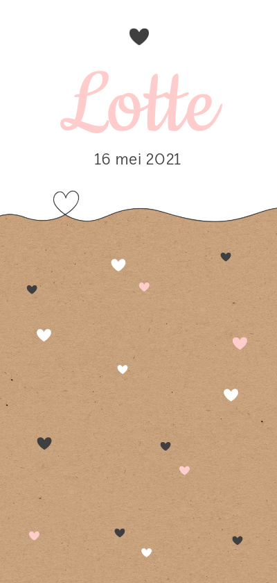 Geboortekaartjes - Geboorte - Kraft met hartjes