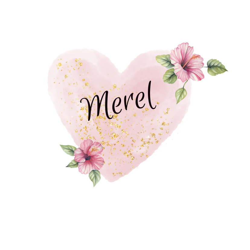 geboorte meisje aquarel bloem - Geboortekaartjes Geboortekaartjes - geboorte meisje aquarel bloem