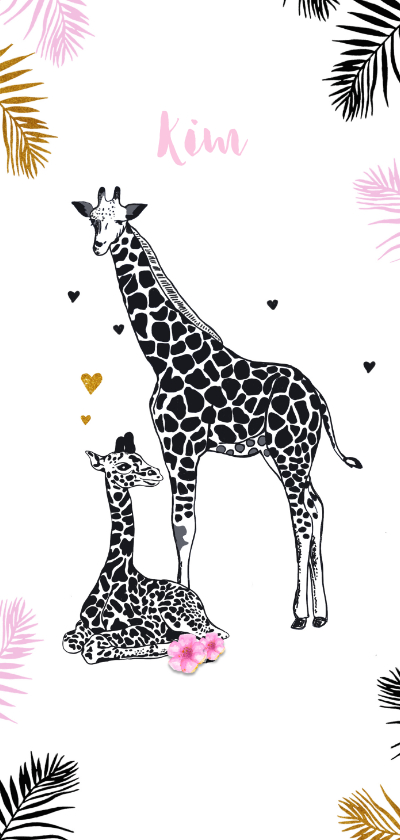 Geboorte meisje giraffe moeder - Geboortekaartjes Geboortekaartjes - Geboorte meisje giraffe moeder