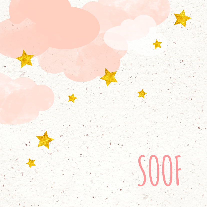 Geboorte meisje in de wolken - Geboortekaartjes Geboortekaartjes - Geboorte meisje in de wolken