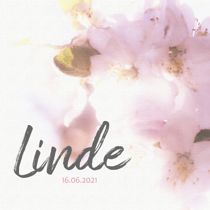 Geboorte Meisje Linde - Geboortekaartjes Geboortekaartjes - Geboorte Meisje Linde