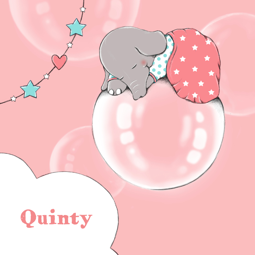 Geboorte olifant droom - IH - Geboortekaartjes Geboortekaartjes - Geboorte olifant droom - IH