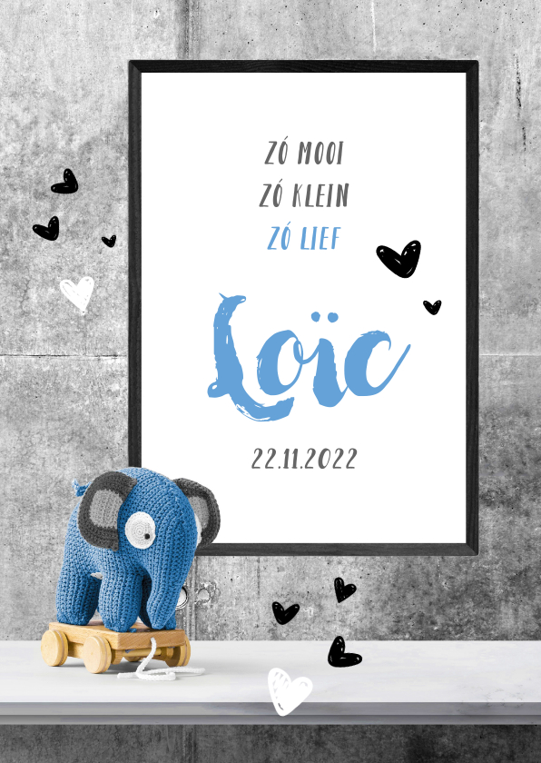 Geboorte olifant en poster in interieur - Geboortekaartjes Geboortekaartjes - Geboorte olifant en poster in interieur
