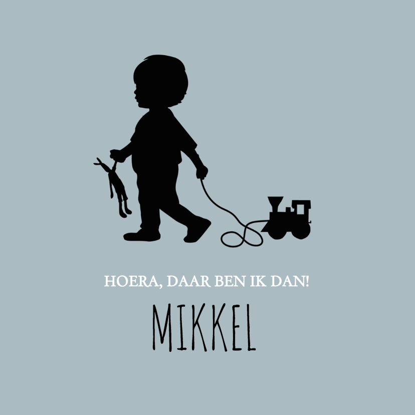 Geboorte silhouet mikkel - B - Geboortekaartjes Geboortekaartjes - Geboorte silhouet mikkel - B