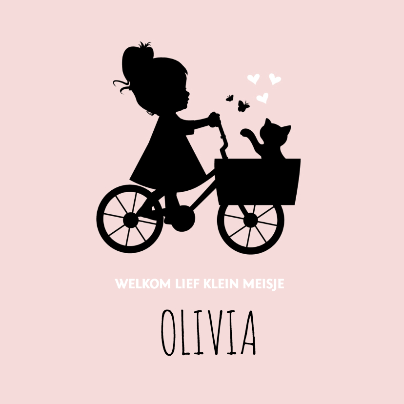 Geboorte silhouet olivia - B - Geboortekaartjes Geboortekaartjes - Geboorte silhouet olivia - B