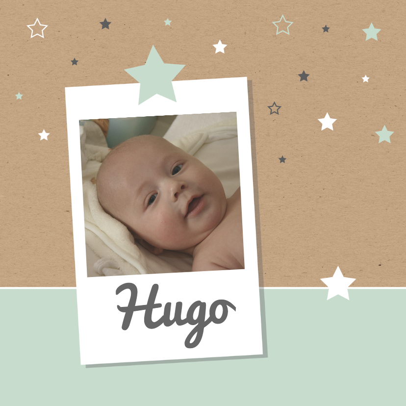 Geboorte- Sterren met foto zoon - Geboortekaartjes Geboortekaartjes - Geboorte- Sterren met foto zoon