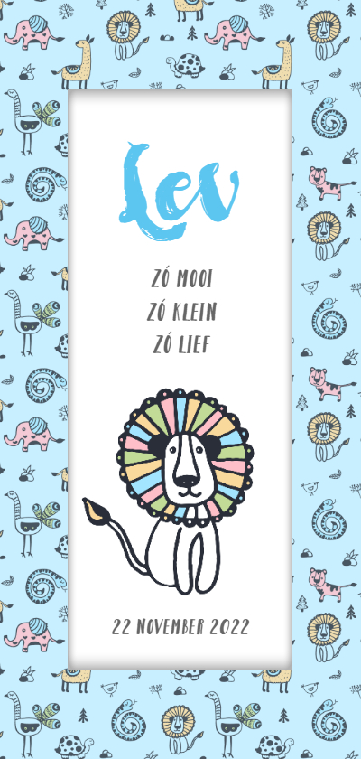 Geboorte stoere leeuw - Geboortekaartjes Geboortekaartjes - Geboorte stoere leeuw