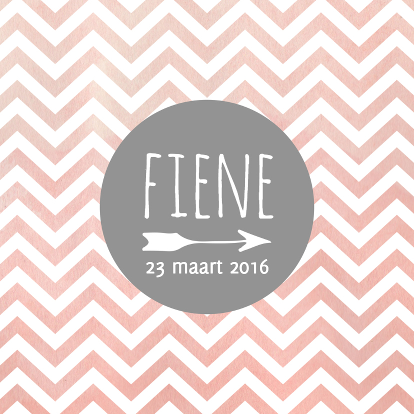 Geboorte watercolour chevron - Geboortekaartjes Geboortekaartjes - Geboorte watercolour chevron