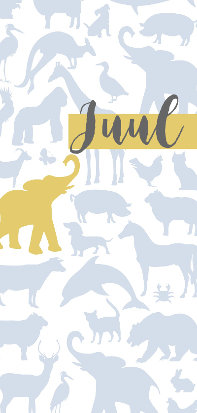 Geboortekaart Animal sky tikje retro grijs blauw - Geboortekaartjes Geboortekaartjes - Geboortekaart Animal sky tikje retro grijs blauw