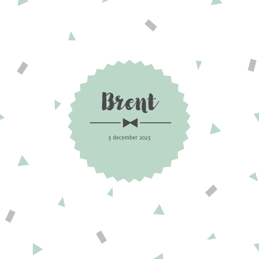 Geboortekaart confetti mint - BC - Geboortekaartjes Geboortekaartjes - Geboortekaart confetti mint - BC