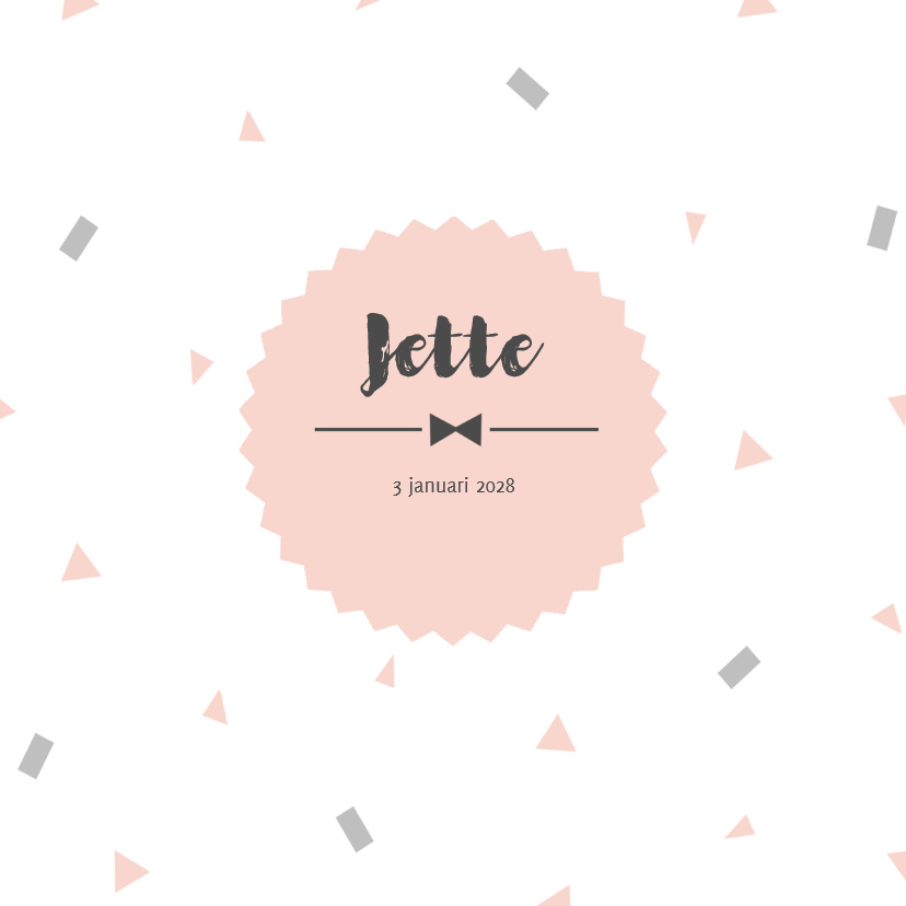 Geboortekaart confetti roze - BC - Geboortekaartjes Geboortekaartjes - Geboortekaart confetti roze - BC