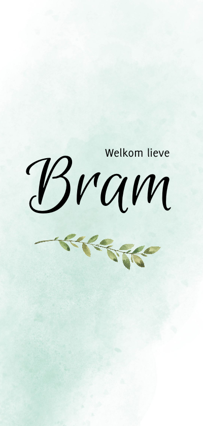 Geboortekaart groen watercolor - Geboortekaartjes Geboortekaartjes - Geboortekaart groen watercolor