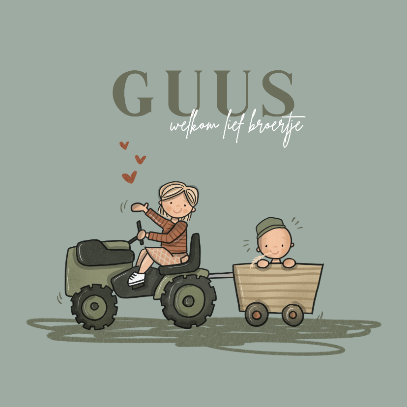 Geboortekaartjes - Geboortekaart hoera een broertje grote zus