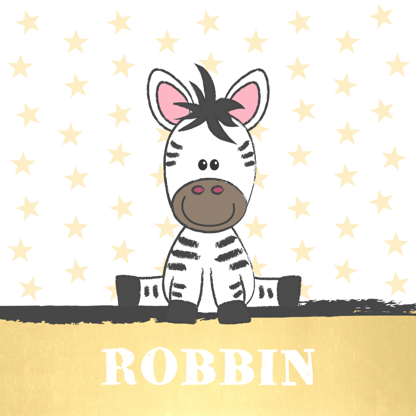 Geboortekaart illustratie van een schattige baby zebra - Geboortekaartjes Geboortekaartjes - Geboortekaart illustratie van een schattige baby zebra