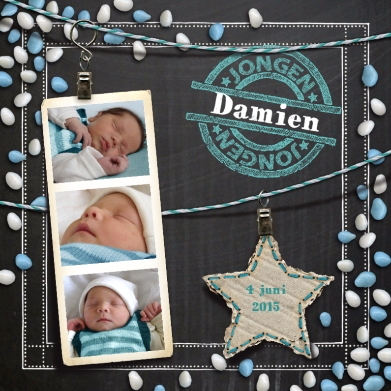 geboortekaart jongen muisjes foto - Geboortekaartjes Geboortekaartjes - geboortekaart jongen muisjes foto