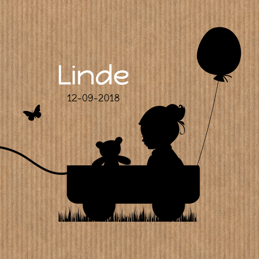 Geboortekaart kraft silhouet - Geboortekaartjes Geboortekaartjes - Geboortekaart kraft silhouet