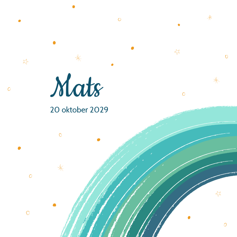 Geboortekaart regenboog jongen - Geboortekaartjes Geboortekaartjes - Geboortekaart regenboog jongen