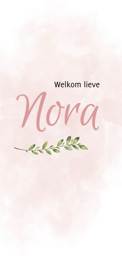 Geboortekaart roze watercolor - Geboortekaartjes Geboortekaartjes - Geboortekaart roze watercolor
